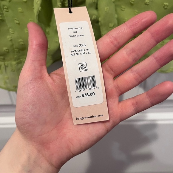 🧁BCBGeneration Puff Sleeve Tie Top Coquette Farm Boho Hippie Cottagecore Spring - Picture 9 of 12